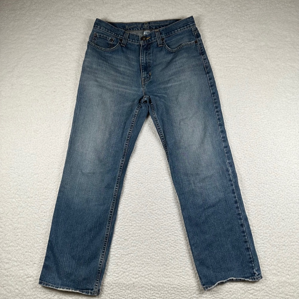Roebuck & Co Relaxed Straight Jeans Mens Denim Pants 32x30 Blue Workwear Rugged